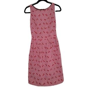 Barneys New York Made In Italy Sleeveless Midi Dress Cotton Lined Red Size 40 4‎